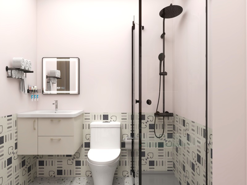 Modern Bathroom with Asian Zen Touches