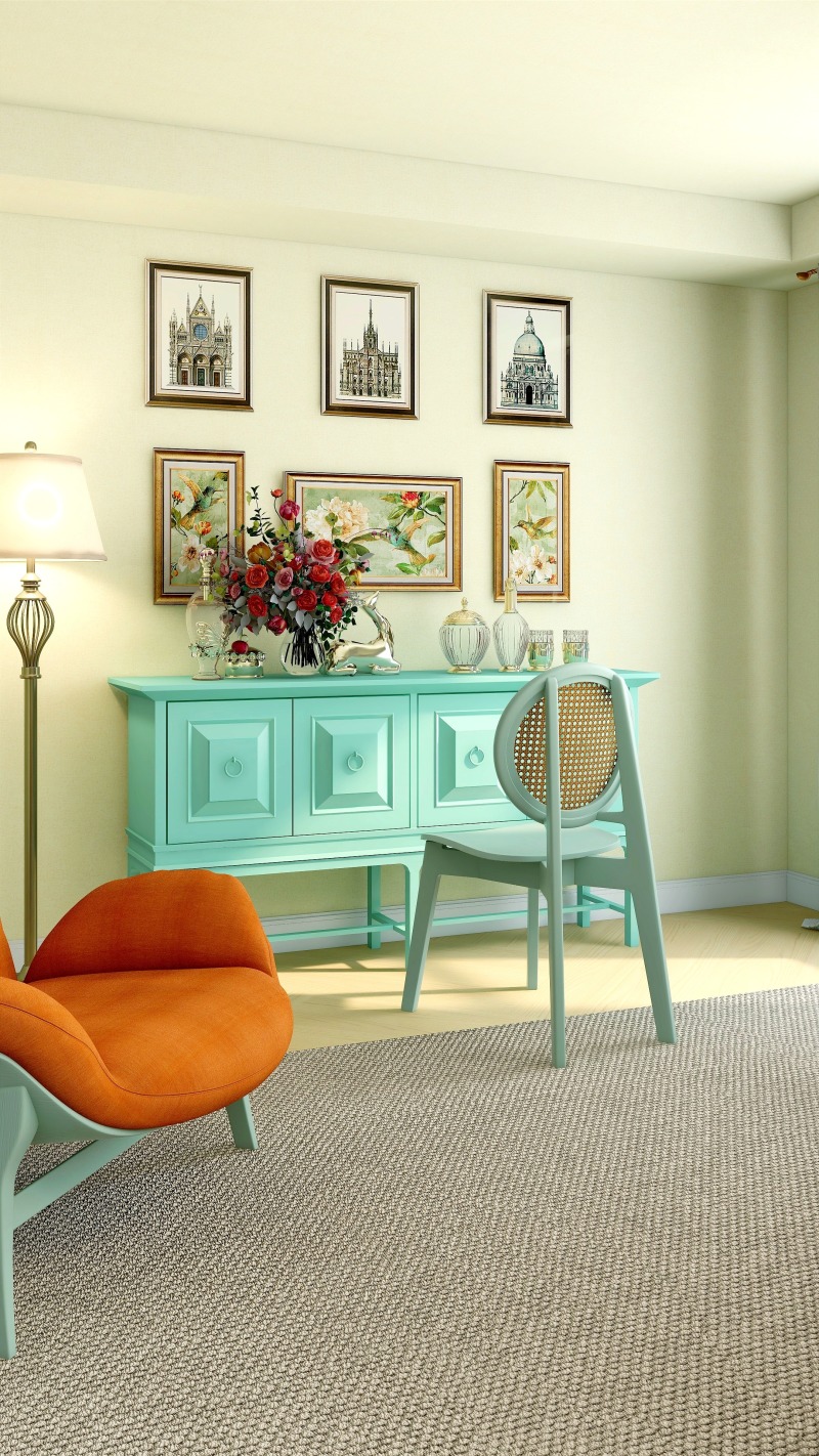 Charming Living Room Design with Vibrant Accents