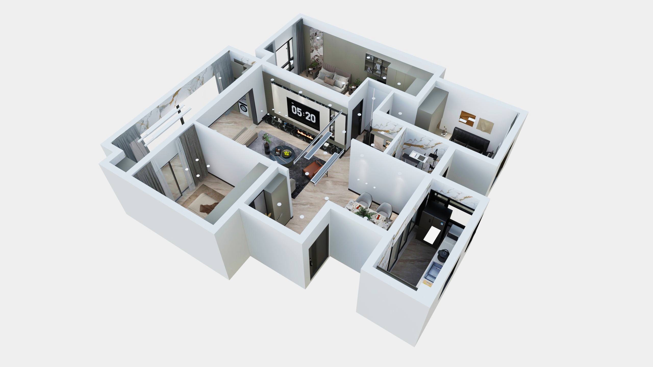 六安装饰设计-黄-东方学府119洋房-装修设计方案