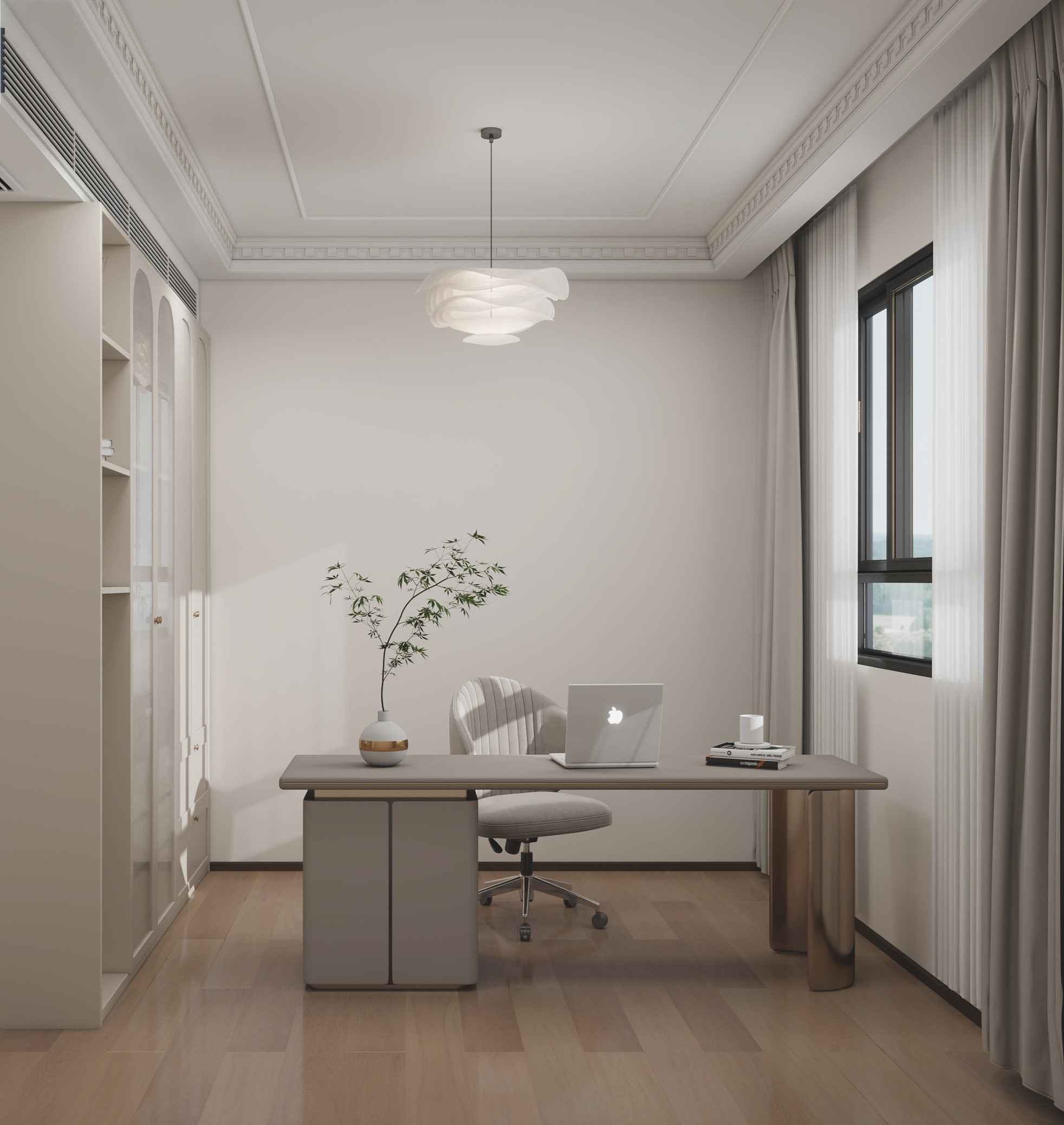 圆梦设计-金域阳光田园103㎡3室-奶油法式风装修效果图