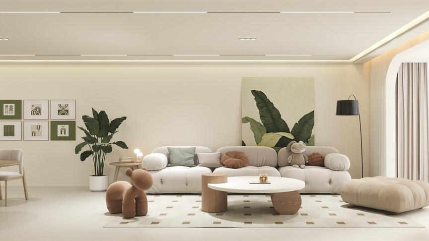 小源ruh.-奶油风小屋装修效果图