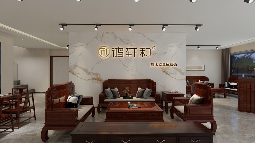 拓骅高端设计咨询-六里牌家具卖场鸿轩和专卖店_t3装修效果图