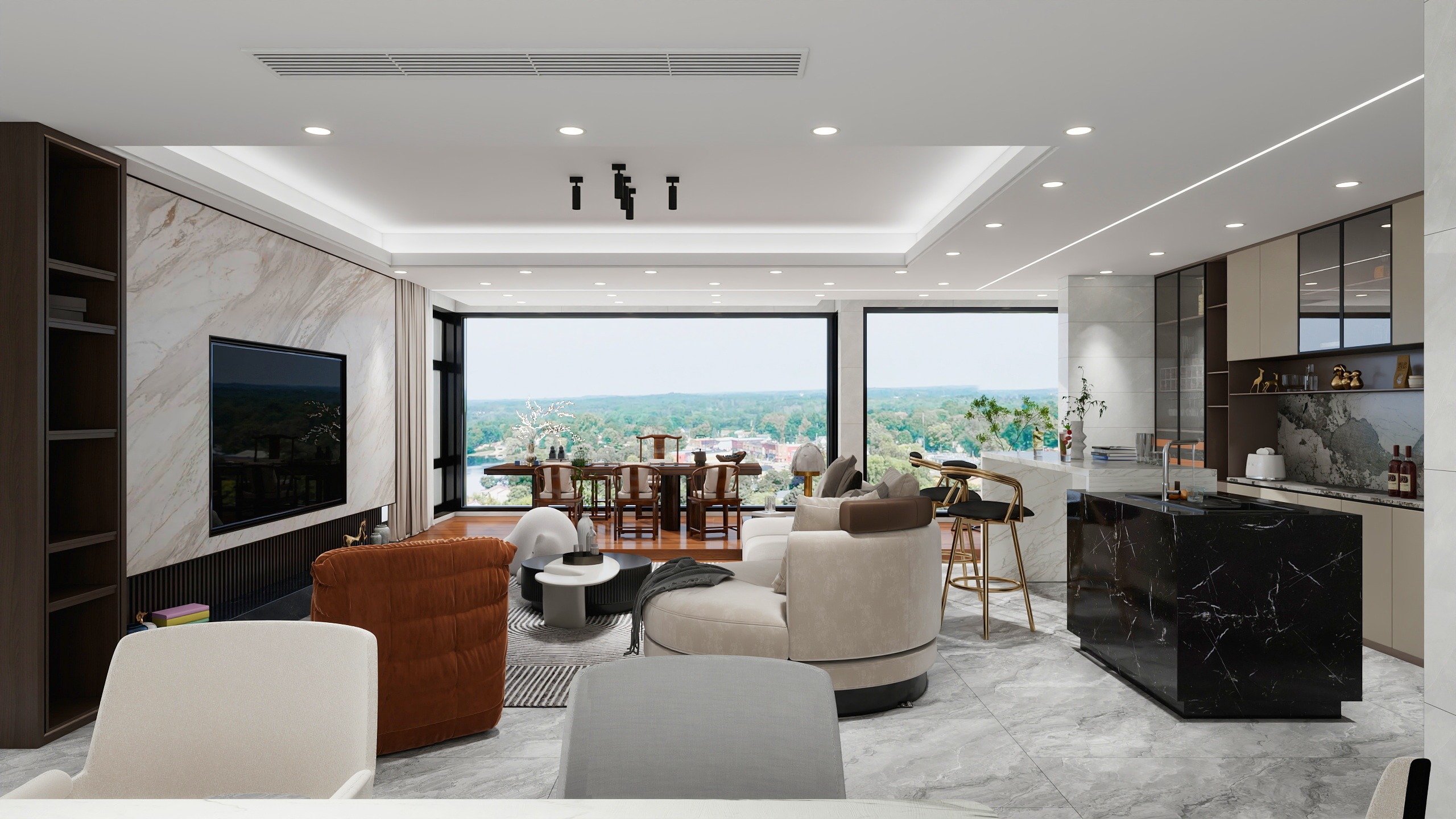 呼啦嘿-珠江花城244㎡5室-装修设计方案