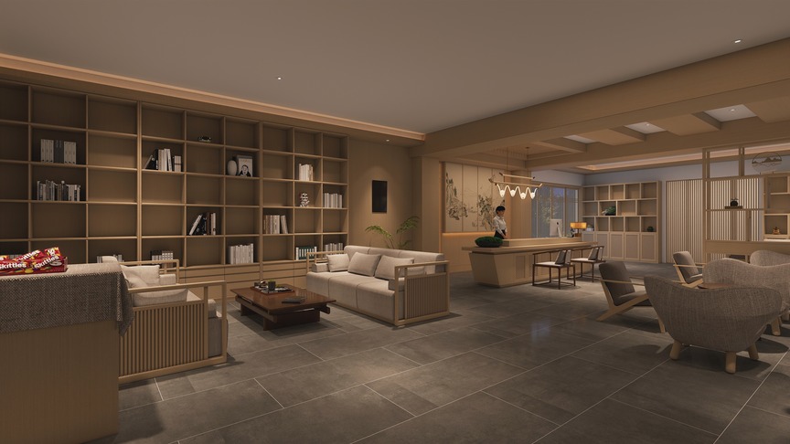 设计咨询师曹阳-酒店大堂装修效果图